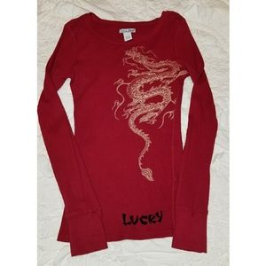 NWOT Lucky brand long sleeve dragon shirt